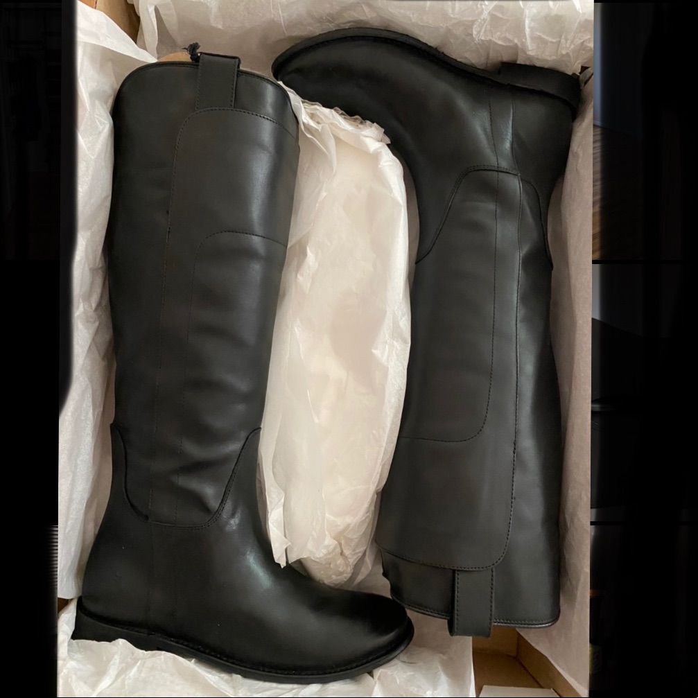 Frye Tall Paige Riding Boots - Black, Size 8